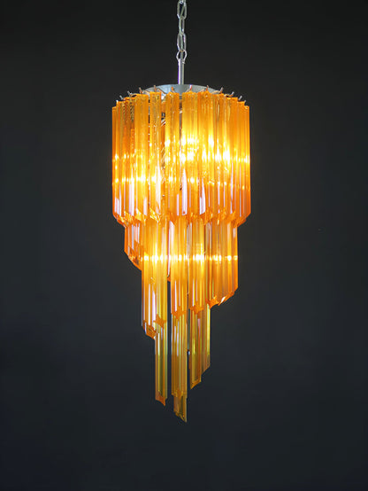 Spiral Prism Glass Chandelier - Elegant Design with Adjustable Height