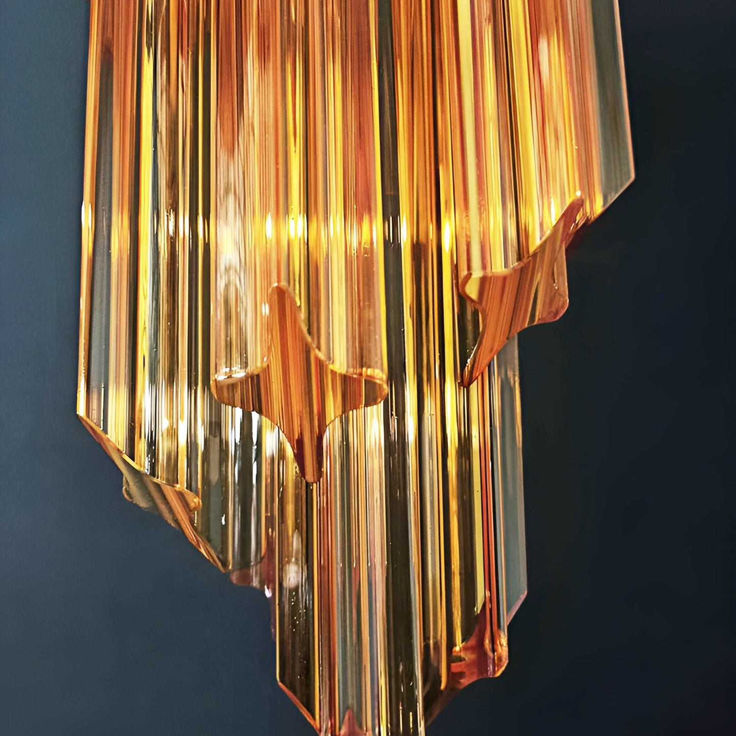 Spiral Prism Glass Chandelier - Elegant Design with Adjustable Height