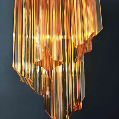 Spiral Prism Glass Chandelier - Elegant Design with Adjustable Height