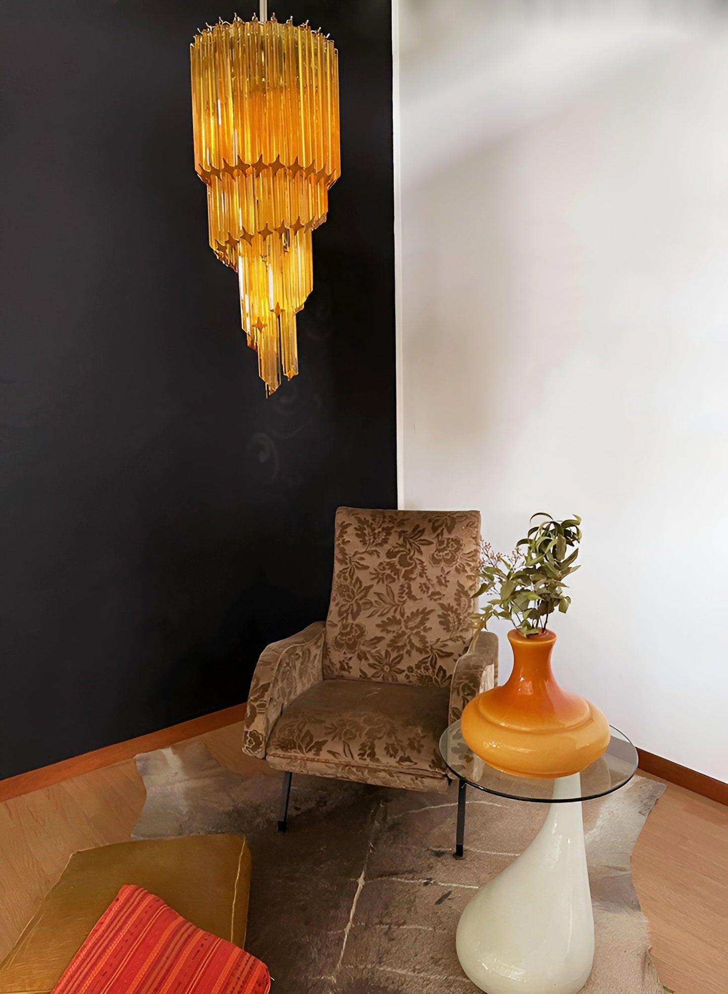 Spiral Prism Glass Chandelier - Elegant Design with Adjustable Height