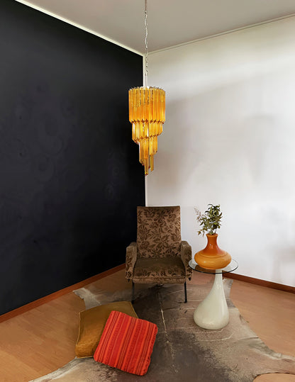 Spiral Prism Glass Chandelier - Elegant Design with Adjustable Height