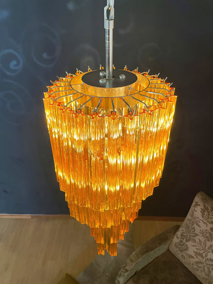 Spiral Prism Glass Chandelier - Elegant Design with Adjustable Height