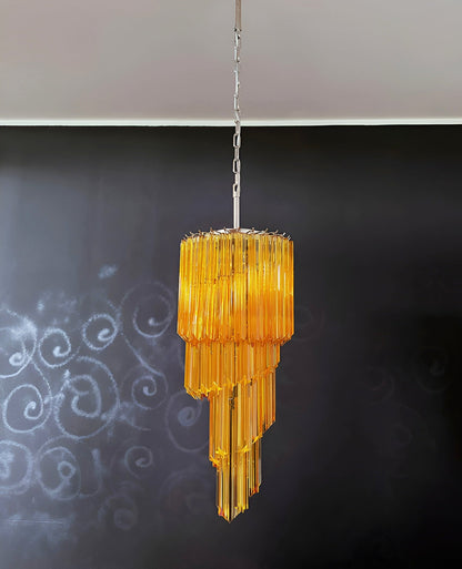 Spiral Prism Glass Chandelier - Elegant Design with Adjustable Height