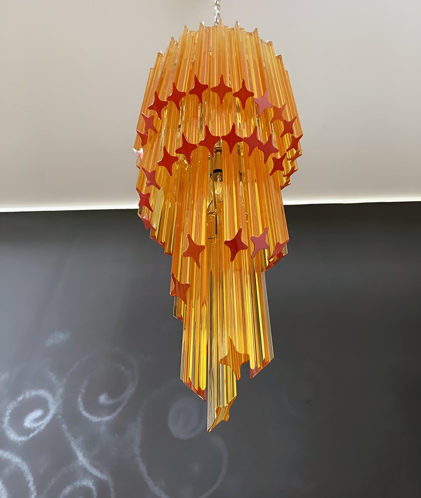 Spiral Prism Glass Chandelier - Elegant Design with Adjustable Height