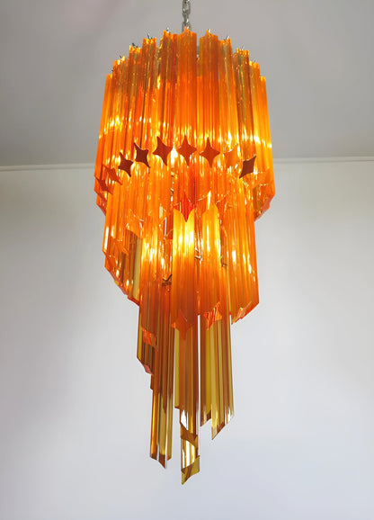 Spiral Prism Glass Chandelier - Elegant Design with Adjustable Height