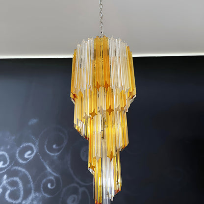 Spiral Prism Glass Chandelier - Elegant Design with Adjustable Height