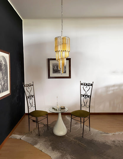 Spiral Prism Glass Chandelier - Elegant Design with Adjustable Height