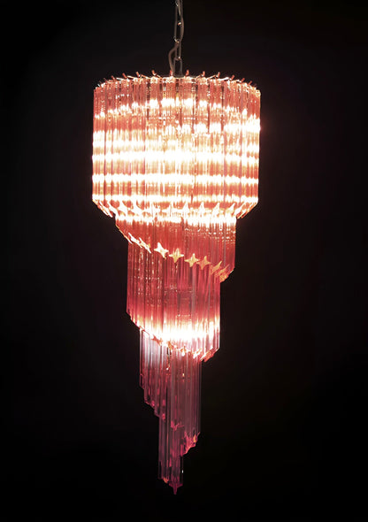 Spiral Prism Glass Chandelier - Elegant Design with Adjustable Height