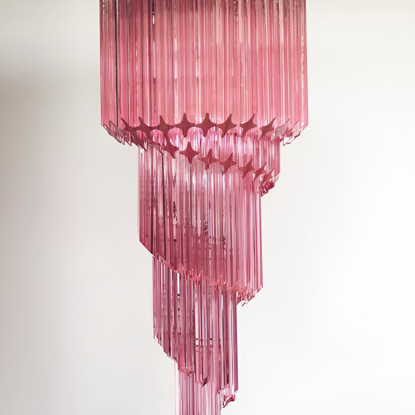 Spiral Prism Glass Chandelier - Elegant Design with Adjustable Height