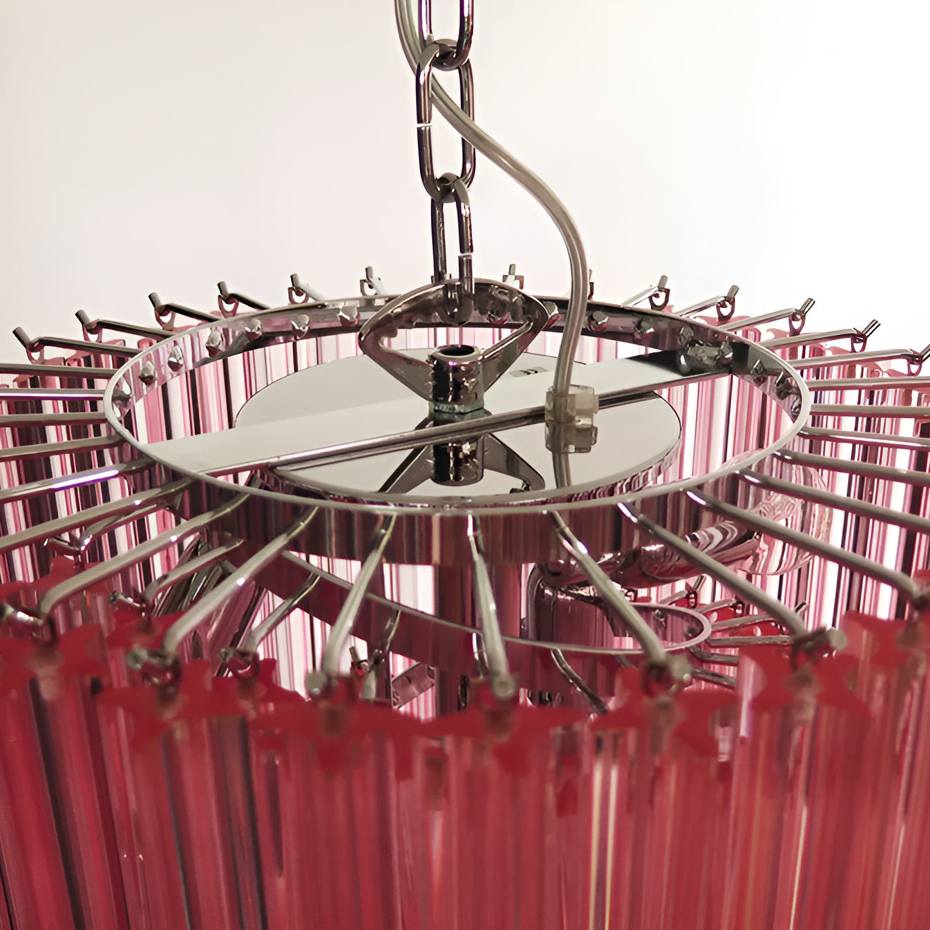 Spiral Prism Glass Chandelier - Elegant Design with Adjustable Height