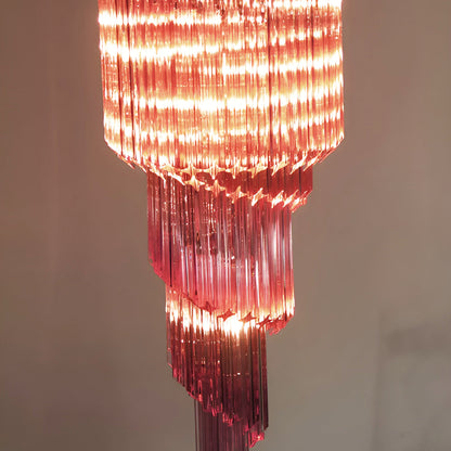 Spiral Prism Glass Chandelier - Elegant Design with Adjustable Height