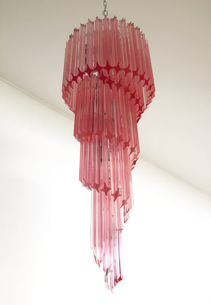 Spiral Prism Glass Chandelier - Elegant Design with Adjustable Height