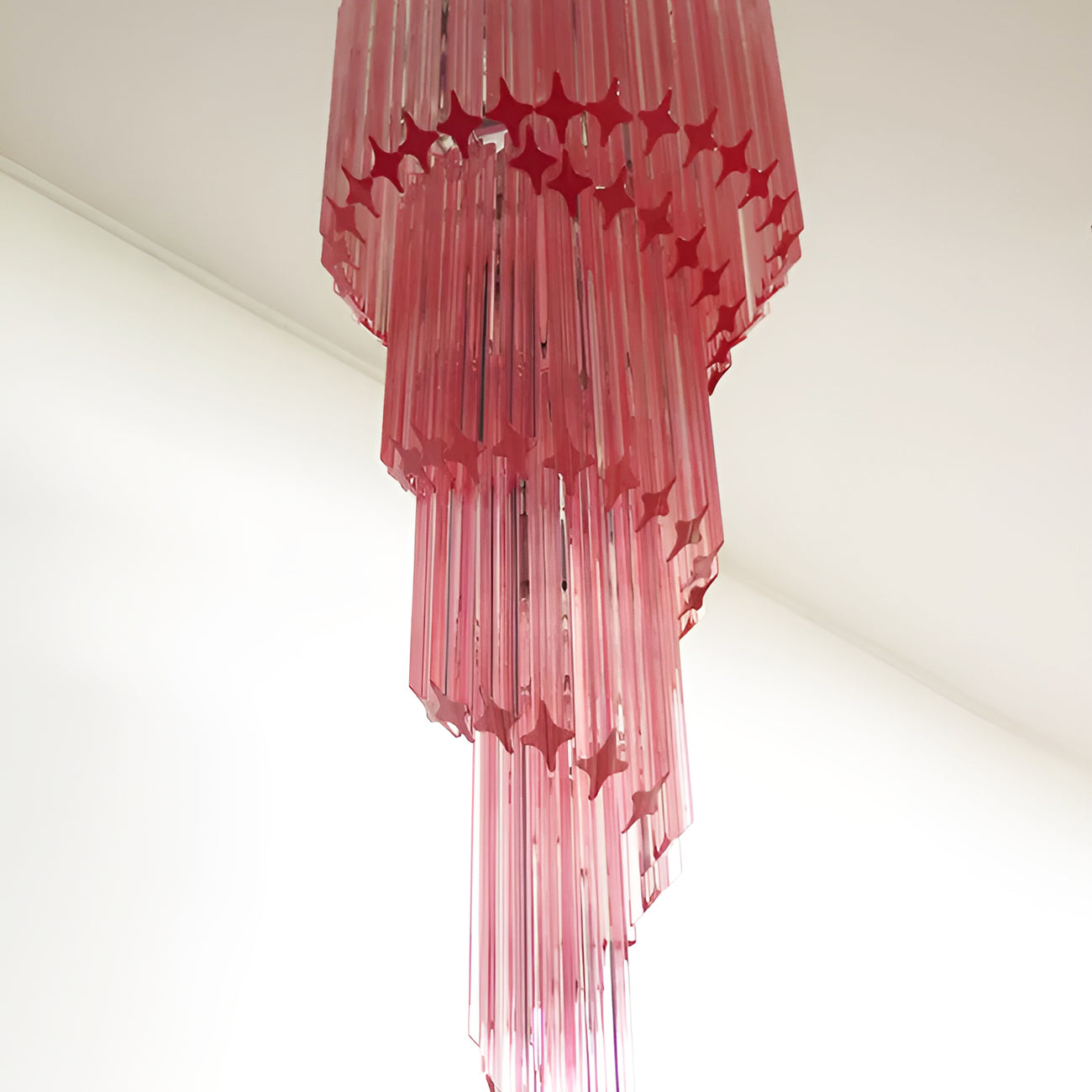 Spiral Prism Glass Chandelier - Elegant Design with Adjustable Height