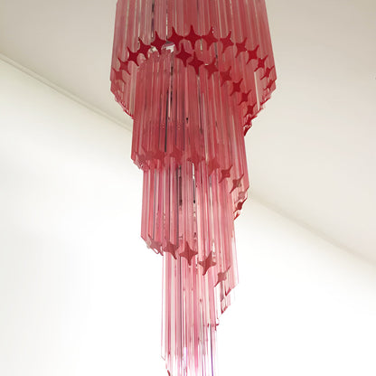 Spiral Prism Glass Chandelier - Elegant Design with Adjustable Height