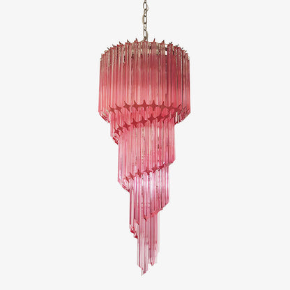 Spiral Prism Glass Chandelier - Elegant Design with Adjustable Height