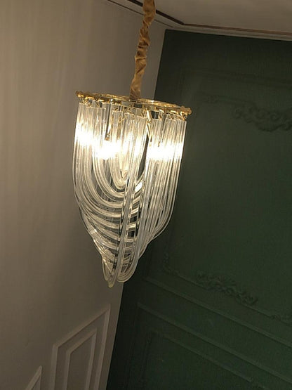 Elegant Trevi Glass Chandelier - Adjustable Height, Energy Efficient