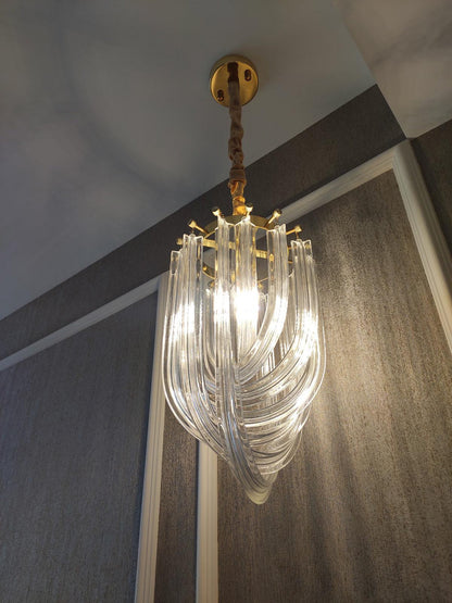 Elegant Trevi Glass Chandelier - Adjustable Height, Energy Efficient