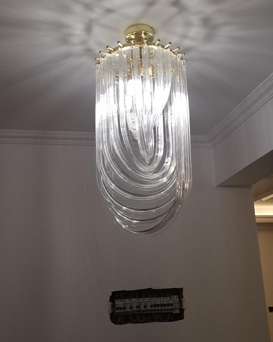 Elegant Trevi Glass Chandelier - Adjustable Height, Energy Efficient