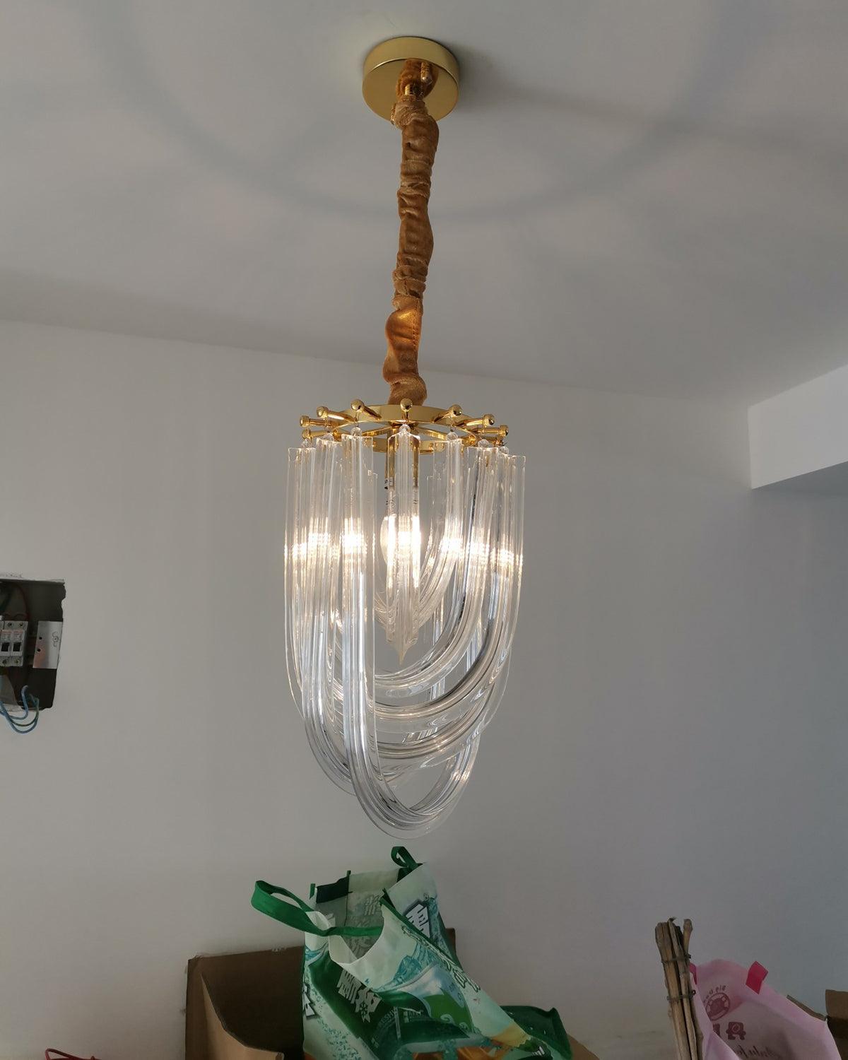 Elegant Trevi Glass Chandelier - Adjustable Height, Energy Efficient