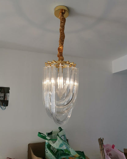 Elegant Trevi Glass Chandelier - Adjustable Height, Energy Efficient