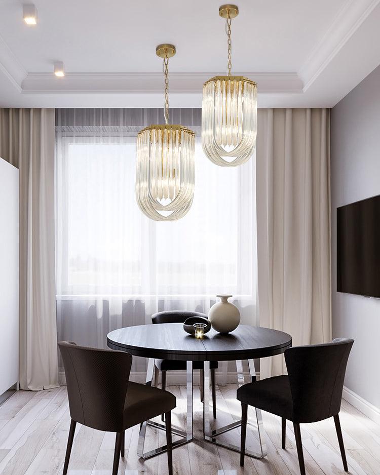 Elegant Trevi Glass Chandelier - Adjustable Height, Energy Efficient
