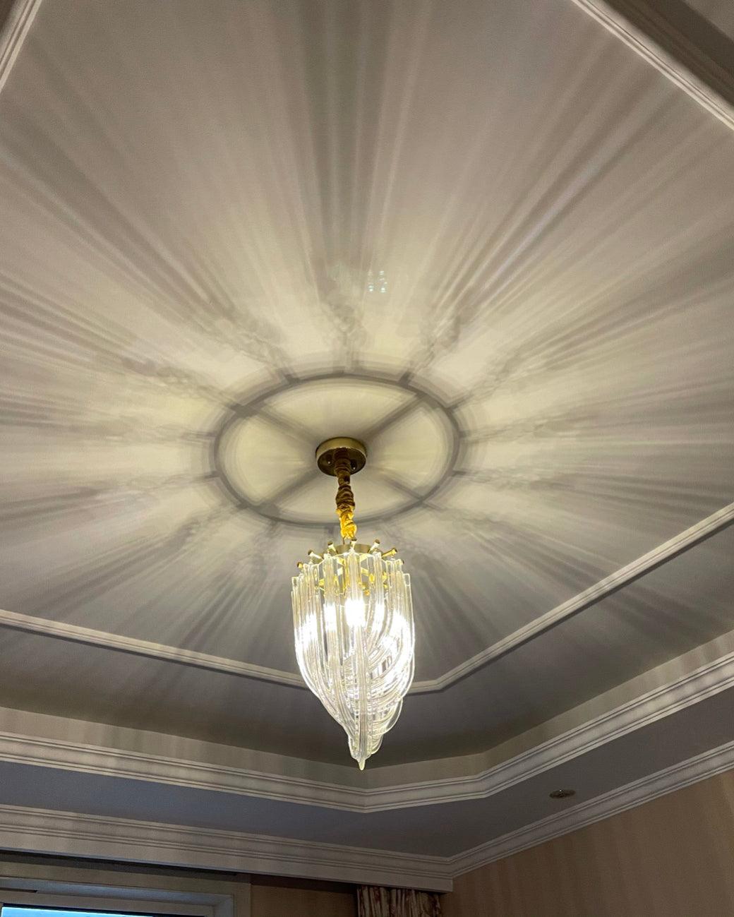 Elegant Trevi Glass Chandelier - Adjustable Height, Energy Efficient