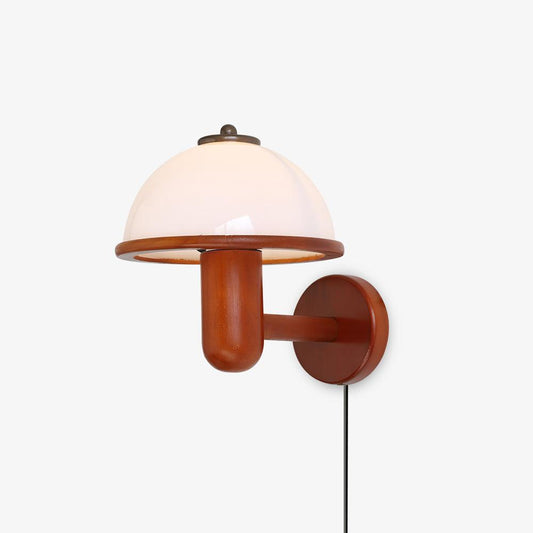 Mushroom Wood Wall Lamp - Adjustable Brightness, Eco-Friendly Design