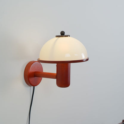 Mushroom Wood Wall Lamp - Adjustable Brightness, Eco-Friendly Design