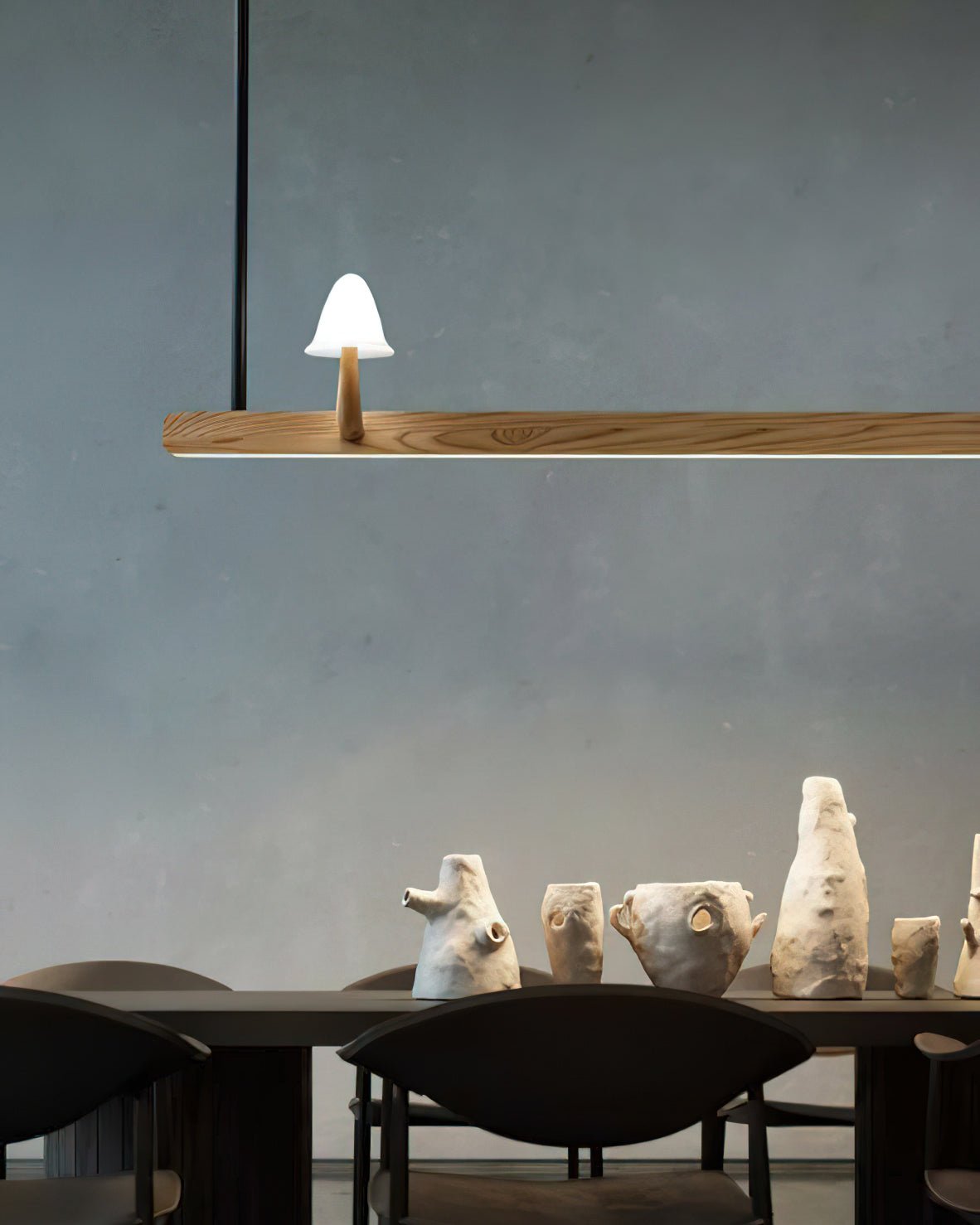 Mushroom Beam Chandelier - Adjustable LED Lighting, Modern Design