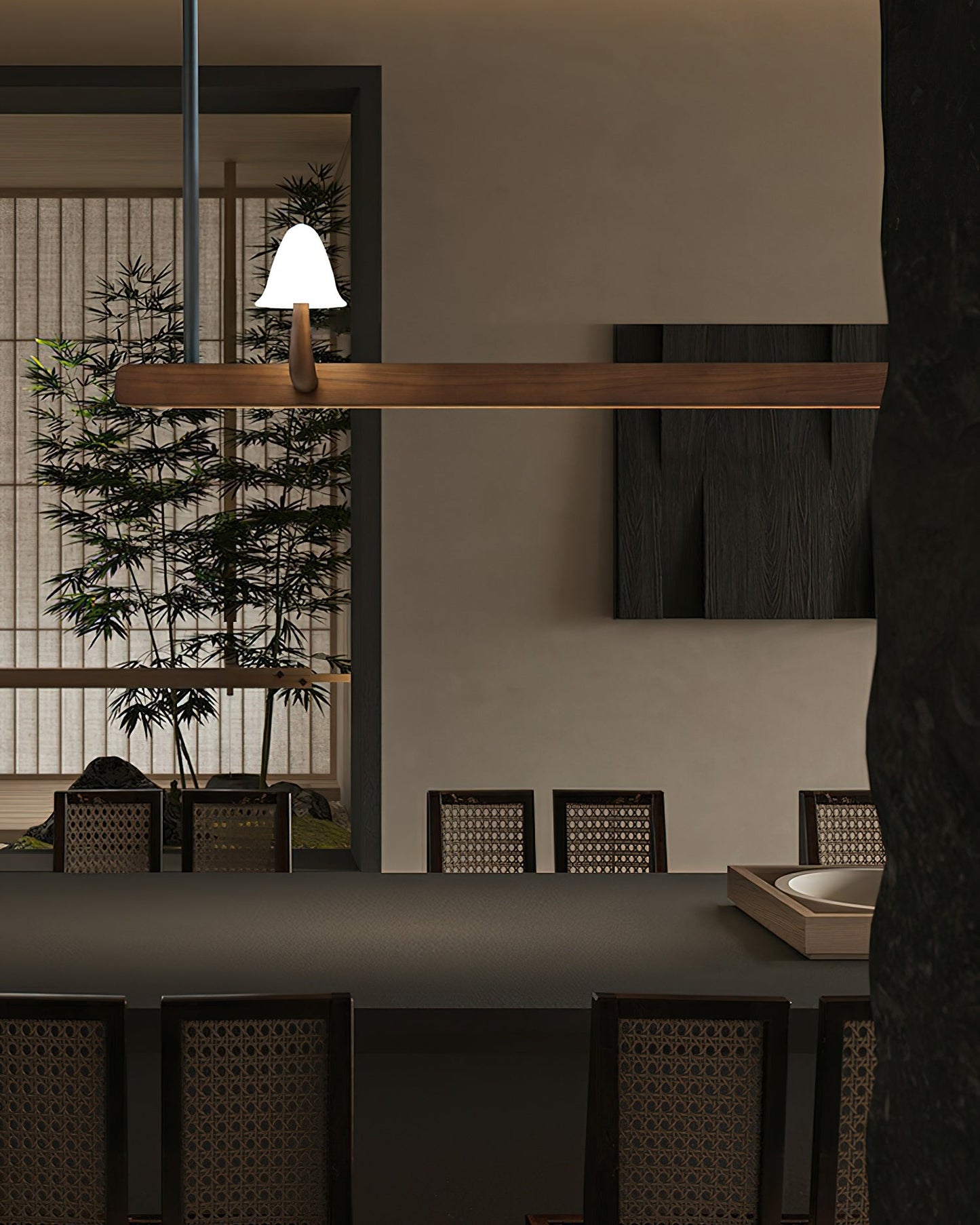 Mushroom Beam Chandelier - Adjustable LED Lighting, Modern Design
