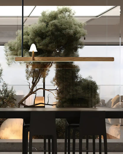 Mushroom Beam Chandelier - Adjustable LED Lighting, Modern Design