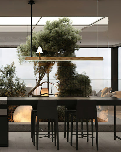 Mushroom Beam Chandelier - Adjustable LED Lighting, Modern Design