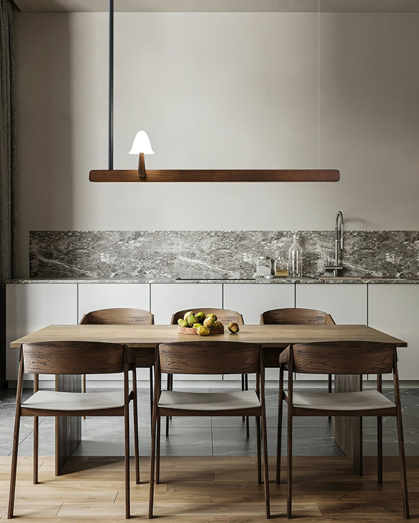 Mushroom Beam Chandelier - Adjustable LED Lighting, Modern Design