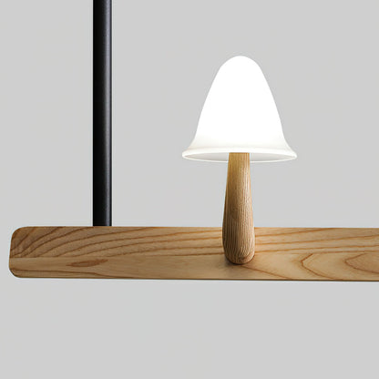 Mushroom Beam Chandelier - Adjustable LED Lighting, Modern Design