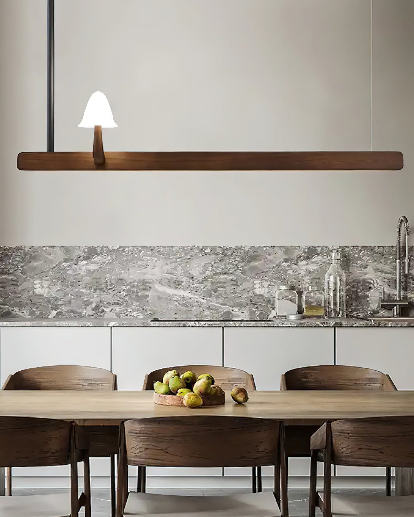 Mushroom Beam Chandelier - Adjustable LED Lighting, Modern Design