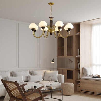 Mushroom Cap Chandelier - Elegant Design with Adjustable Height & LED