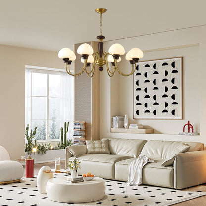 Mushroom Cap Chandelier - Elegant Design with Adjustable Height & LED
