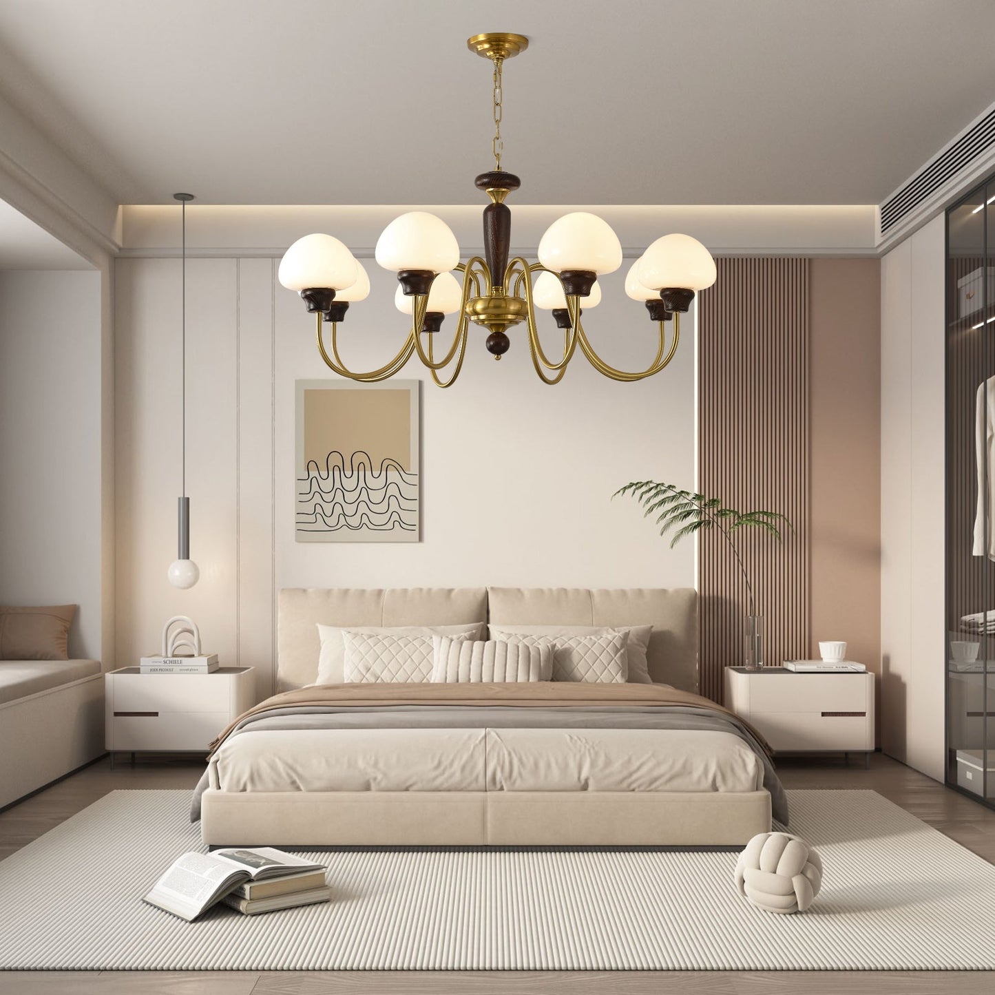 Mushroom Cap Chandelier - Elegant Design with Adjustable Height & LED