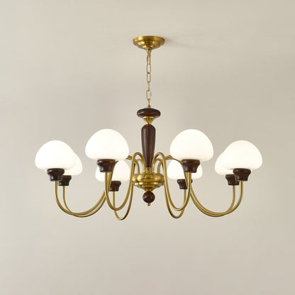 Mushroom Cap Chandelier - Elegant Design with Adjustable Height & LED