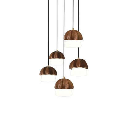 Elegant Mushroom Cluster Chandelier - Adjustable Height & Energy Effic