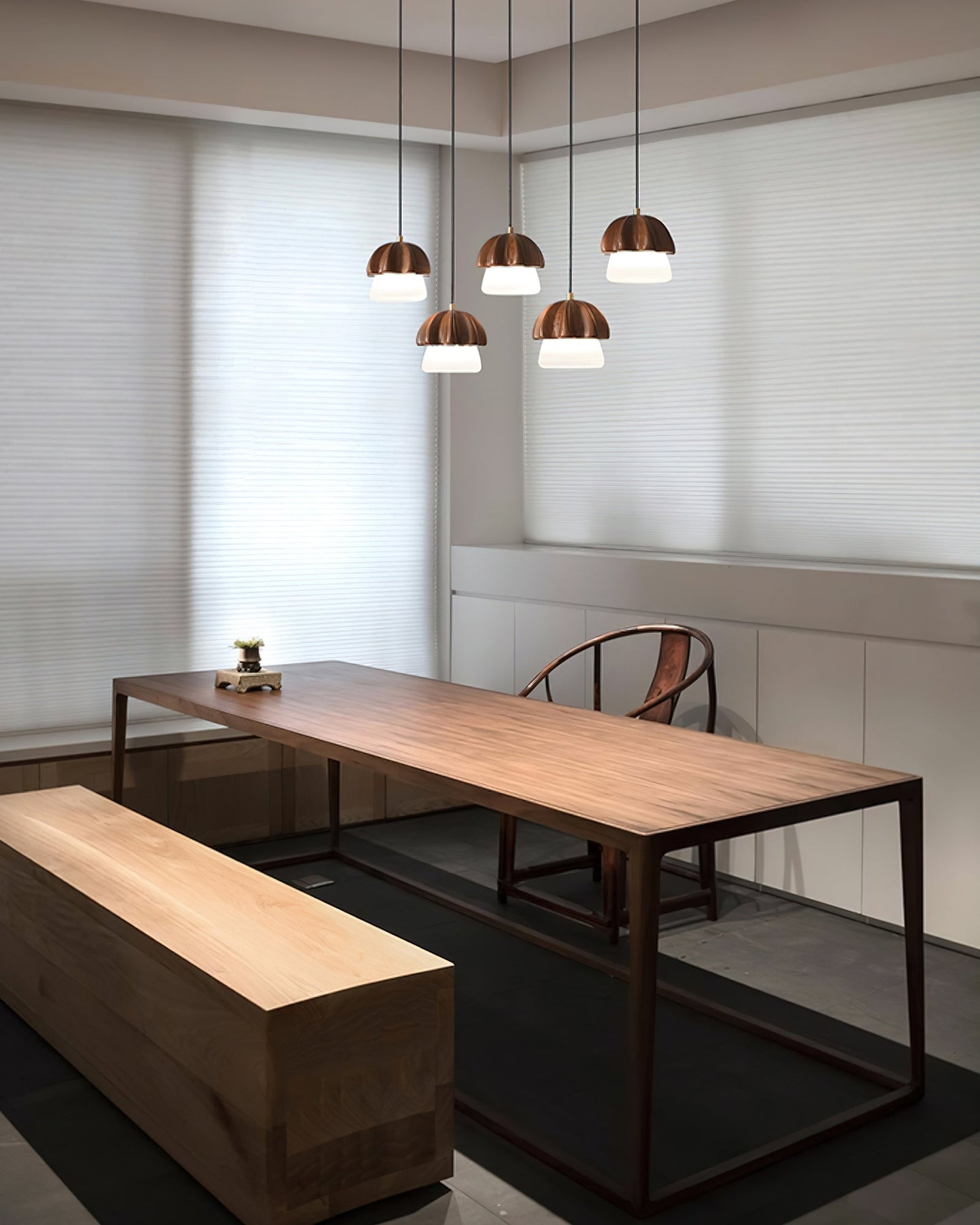 Elegant Mushroom Cluster Chandelier - Adjustable Height & Energy Effic