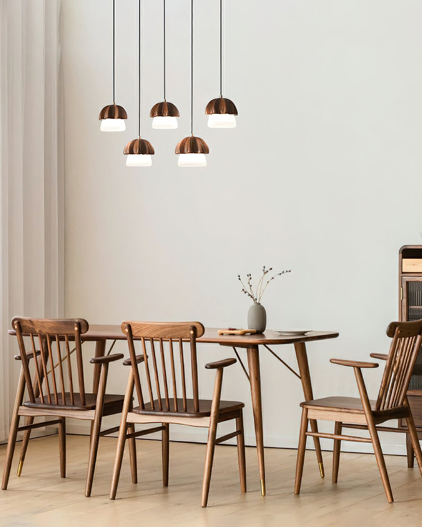 Elegant Mushroom Cluster Chandelier - Adjustable Height & Energy Effic