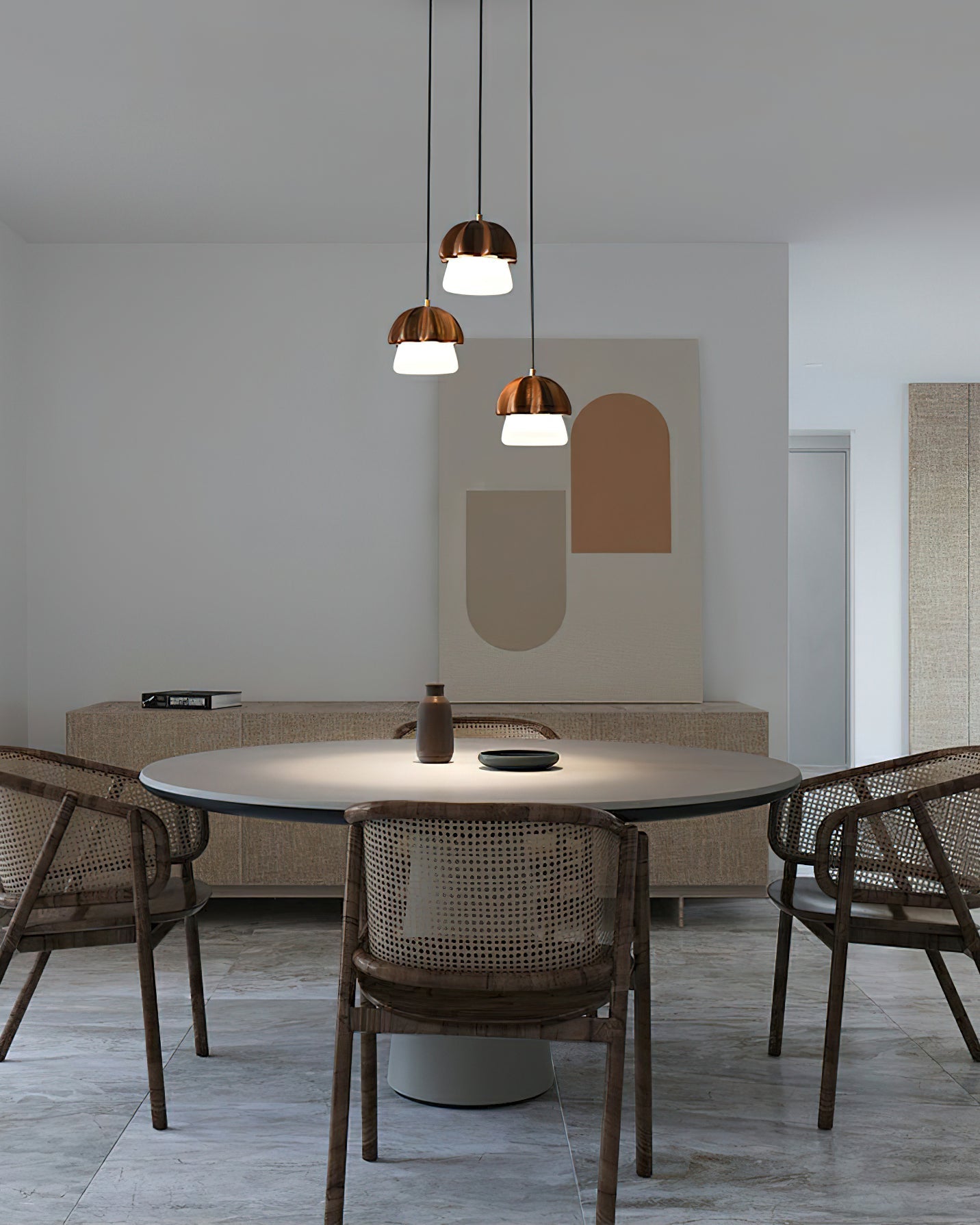 Elegant Mushroom Cluster Chandelier - Adjustable Height & Energy Effic
