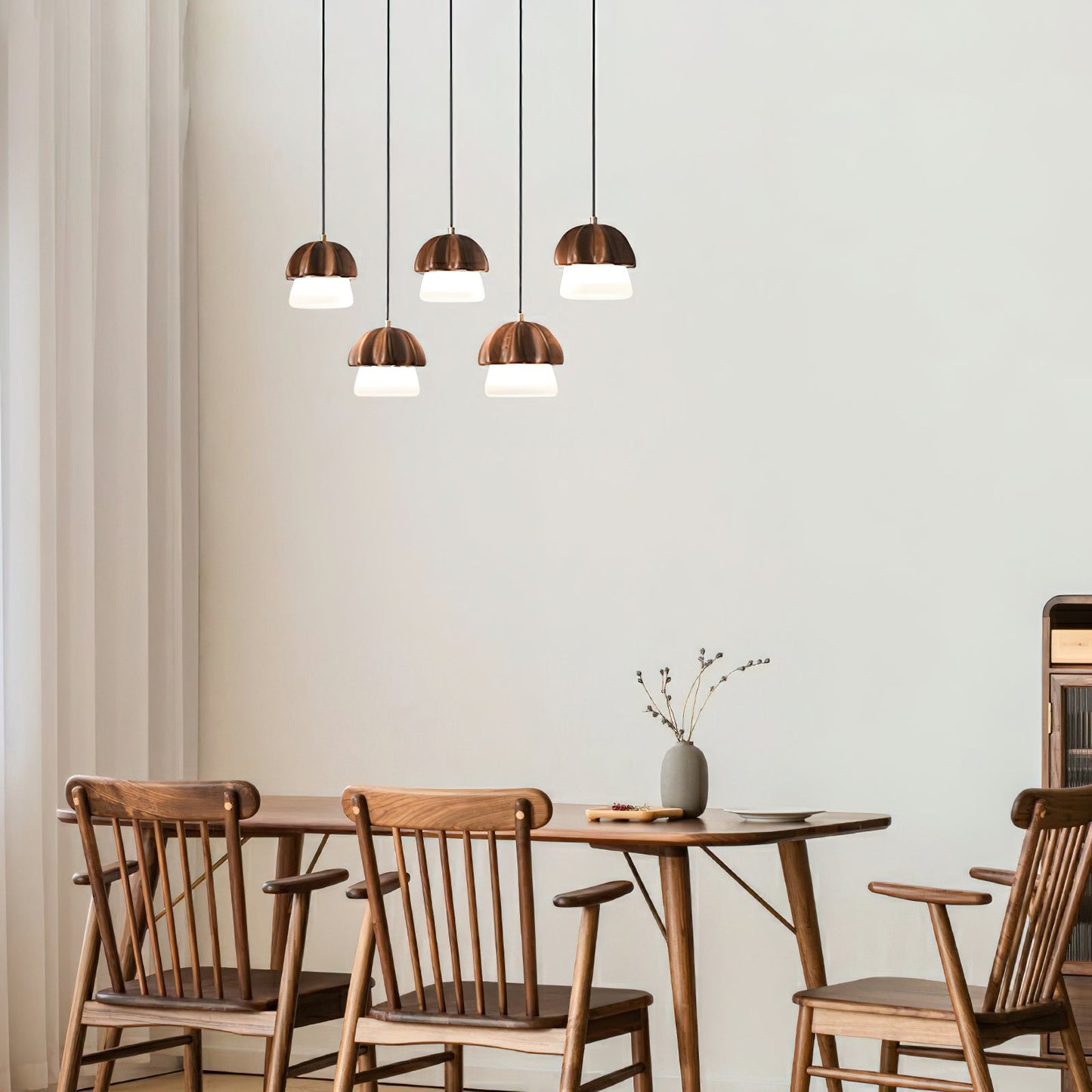 Elegant Mushroom Cluster Chandelier - Adjustable Height & Energy Effic