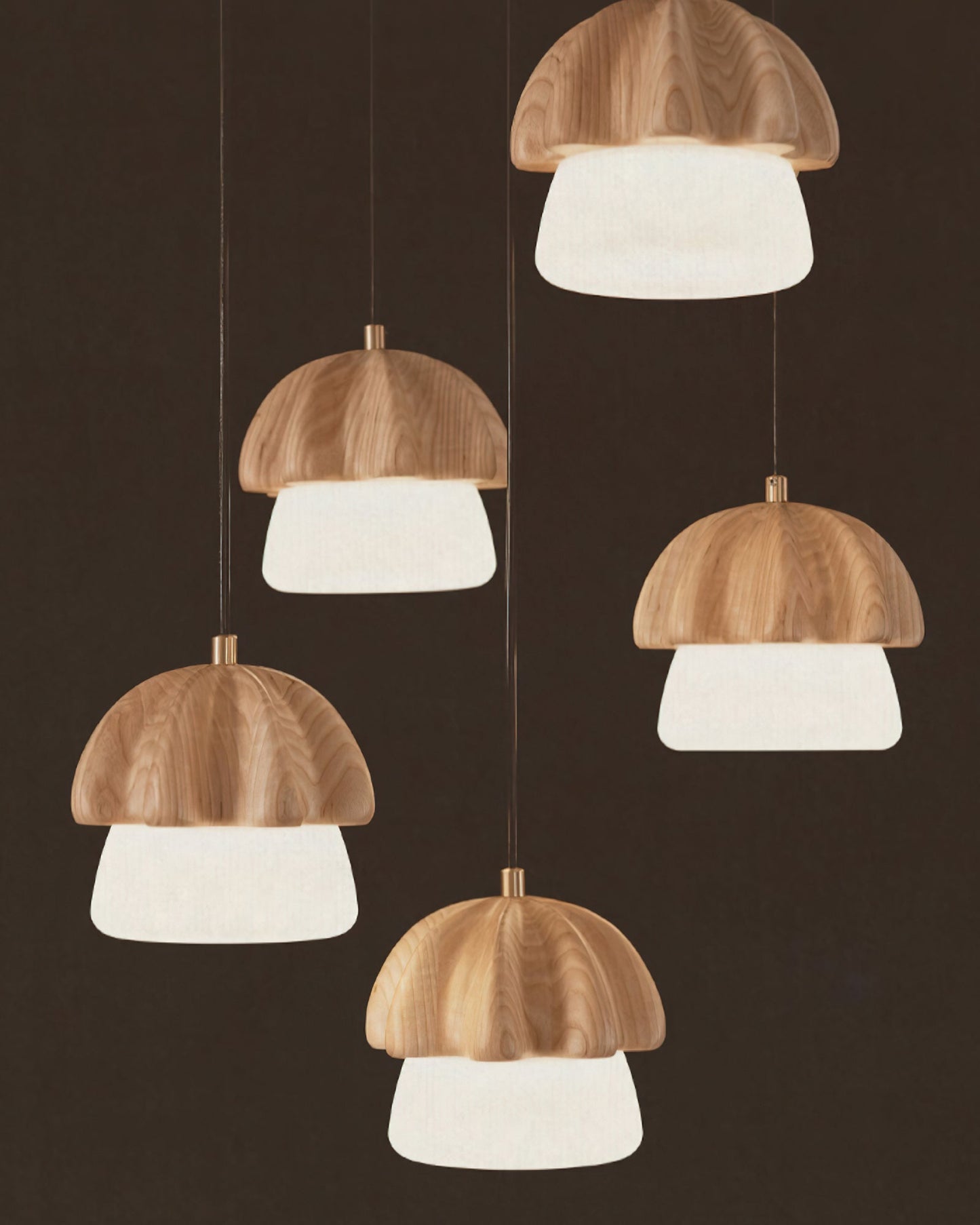Elegant Mushroom Cluster Chandelier - Adjustable Height & Energy Effic