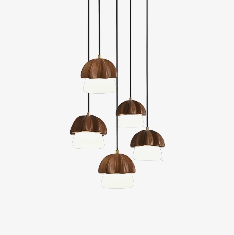 Elegant Mushroom Cluster Chandelier - Adjustable Height & Energy Effic