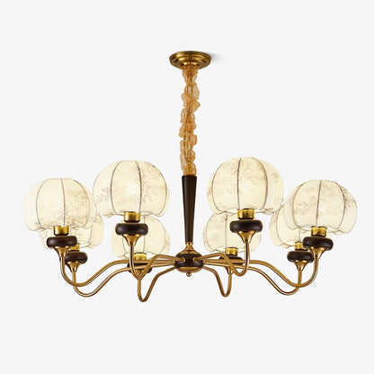 Mushroom Fabric Chandelier - Elegant Design, Adjustable Height, Soft L