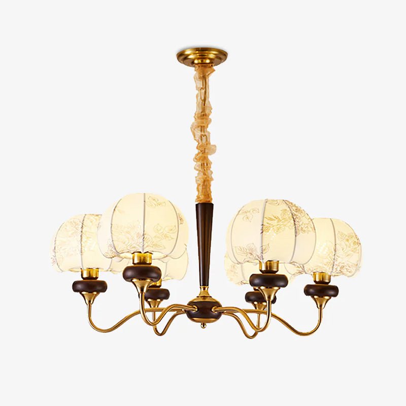 Mushroom Fabric Chandelier - Elegant Design, Adjustable Height, Soft L