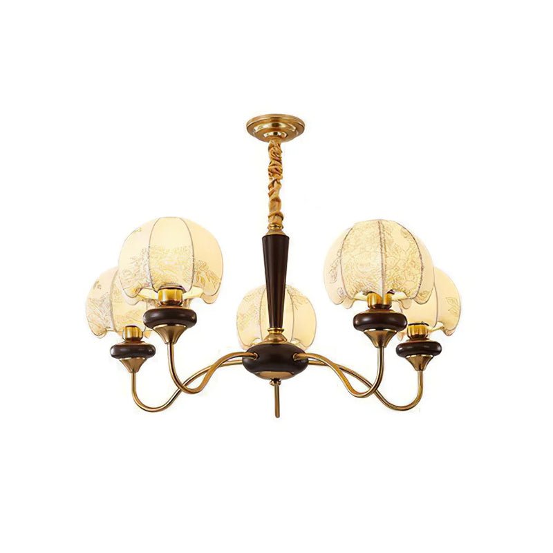 Mushroom Fabric Chandelier - Elegant Design, Adjustable Height, Soft L