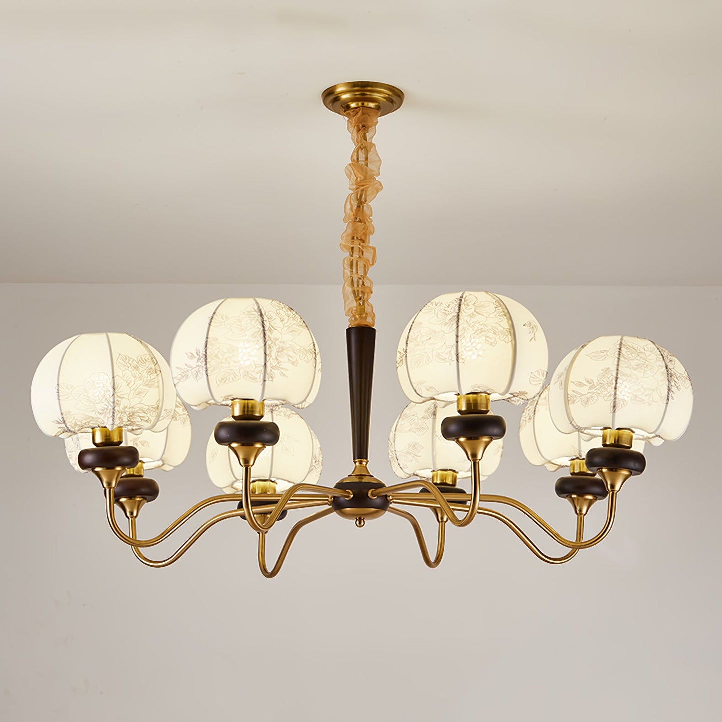Mushroom Fabric Chandelier - Elegant Design, Adjustable Height, Soft L